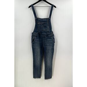 Free People Dark Wash Denim Overall Distressed Size 28